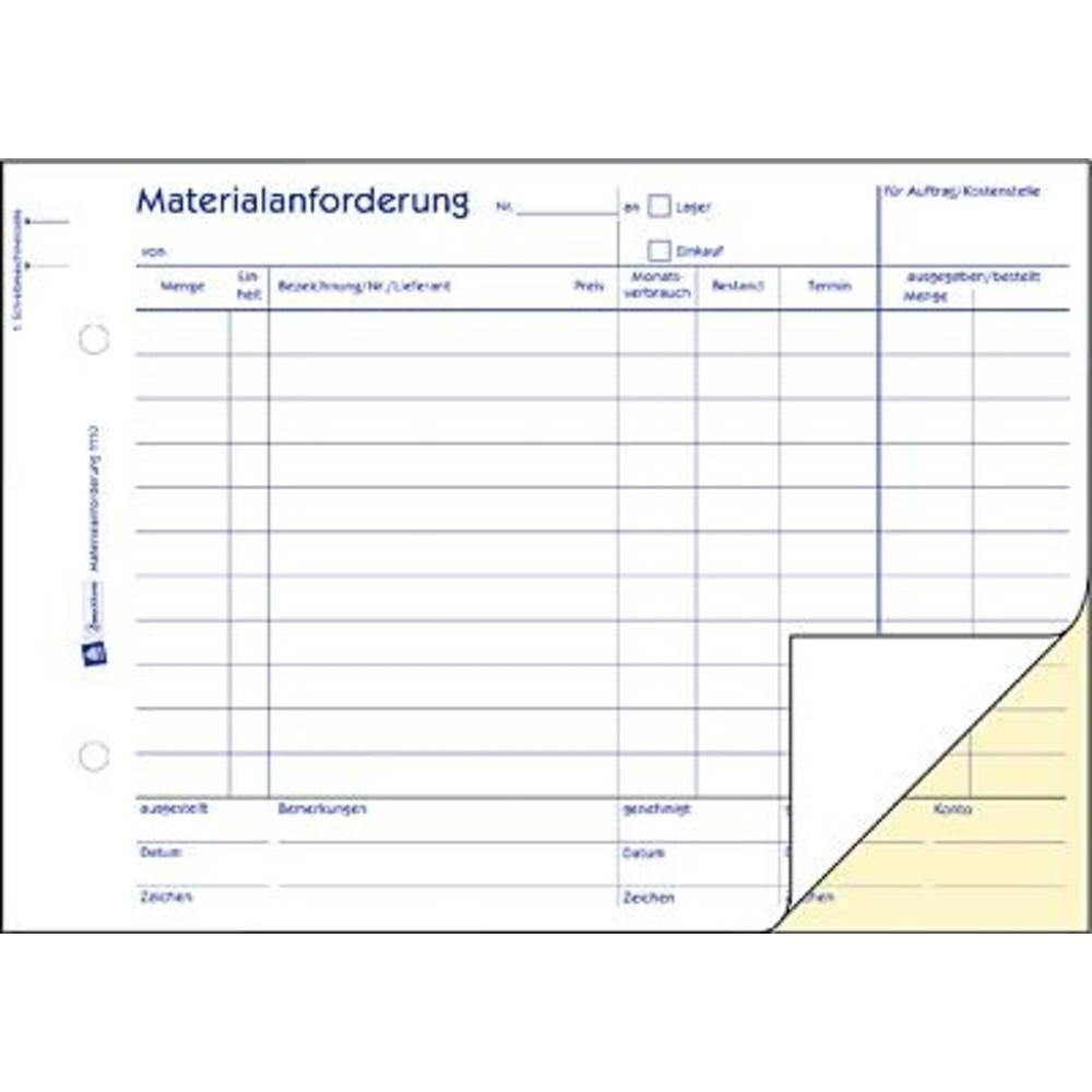 avery zweckform 1110 a5 material request form pad 2 x 50 sheets