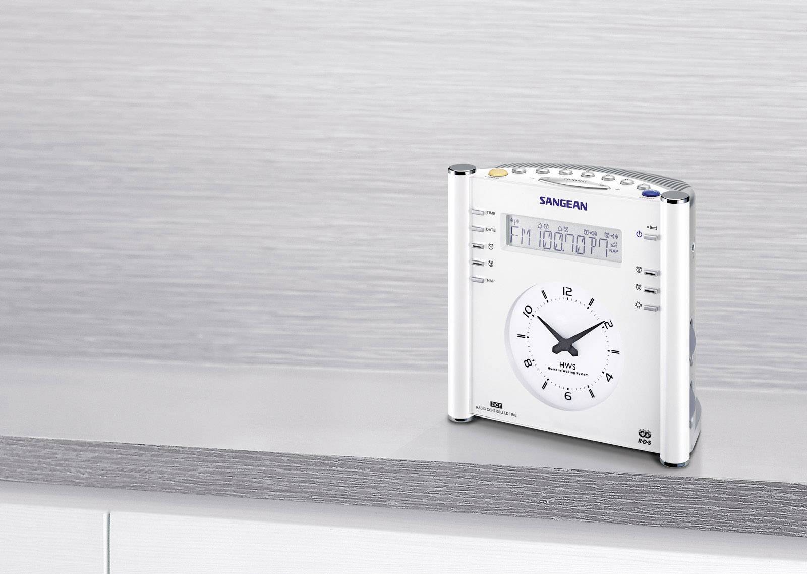 Sangean Atomic 30 Radio alarm clock FM, AM AUX White-3