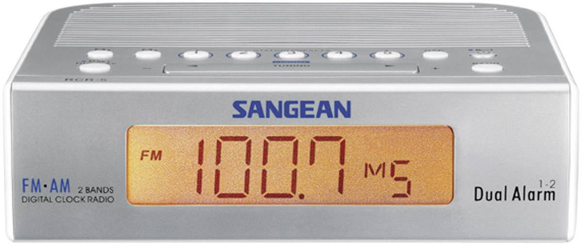 Image of Sangean RCR-5 Radio alarm clock FM, AM AUX Silver, White