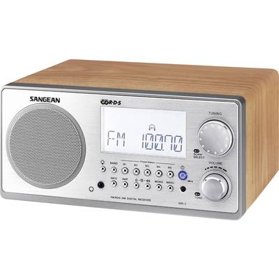 Sangean WR-2 Desk radio FM, AM AUX Walnut, Silver