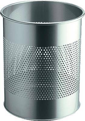 Durable 3310 331023 Waste paper basket 15 l (Ø x H) 260 mm x 315 mm Metal Silver 1 pc(s)