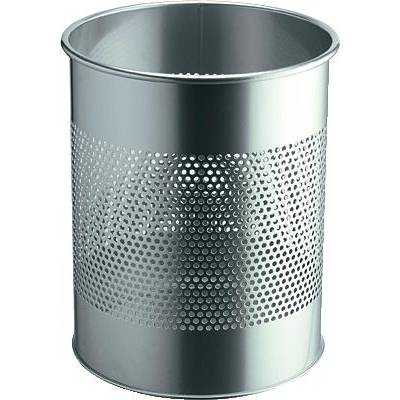 Durable 3310 331023  Waste paper basket 15 l (Ø x H) 260 mm x 315 mm Metal Silver 1 pc(s)