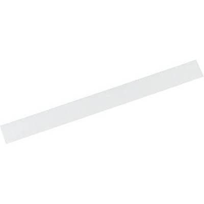 A white, elongated rectangle running diagonally across a white field.