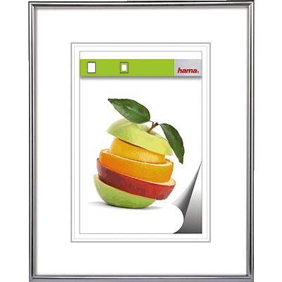 A framed picture shows a composite fruit made up of segments from an apple, an orange, and a lemon.