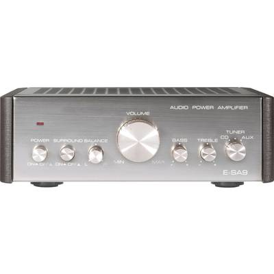 Renkforce E-SA9 Stereo amplifier 2 x 12 W Silver (metallic), Dark brown 