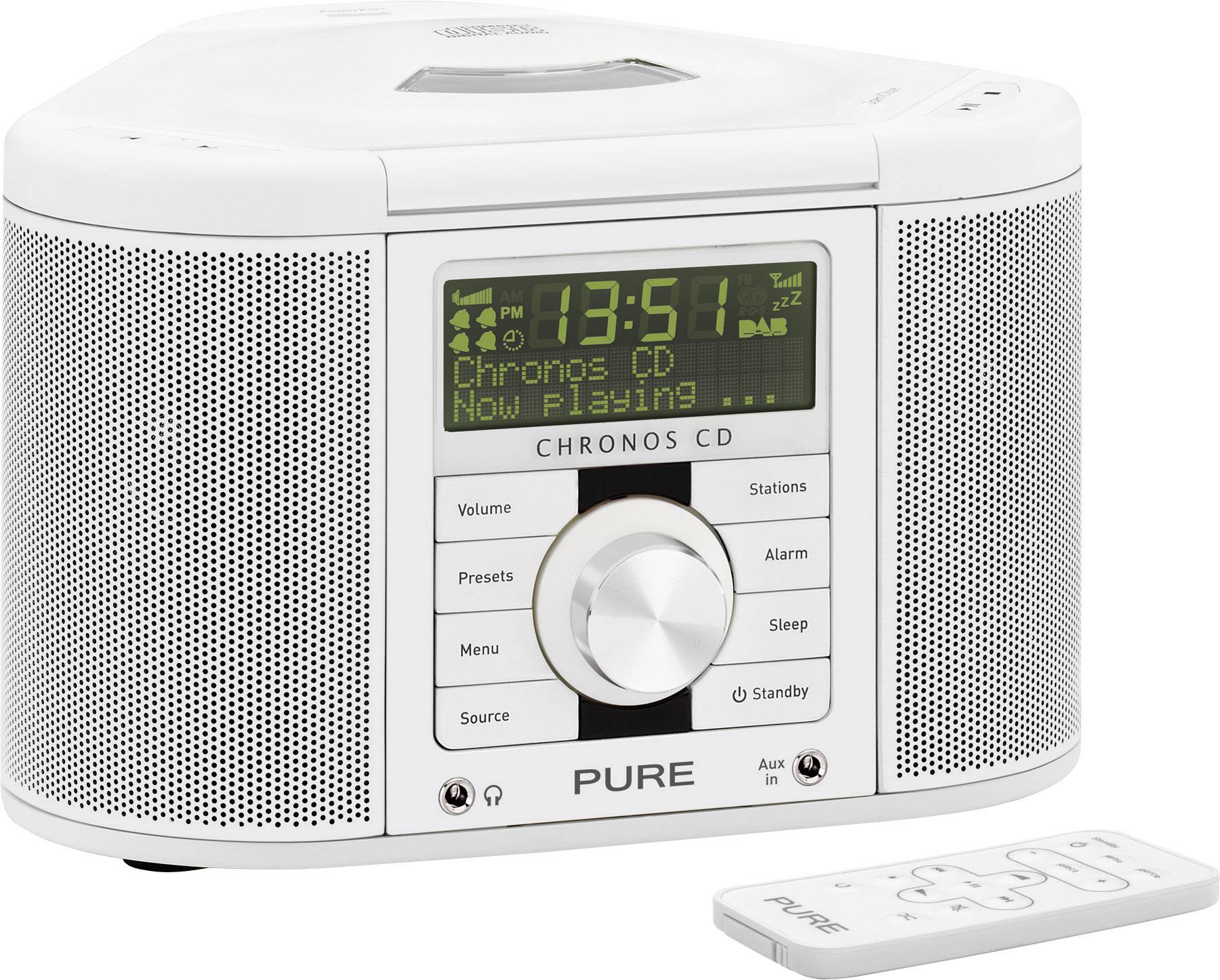Pure Chronos CD Serie II Radio alarm clock DAB+, FM AUX, CD White