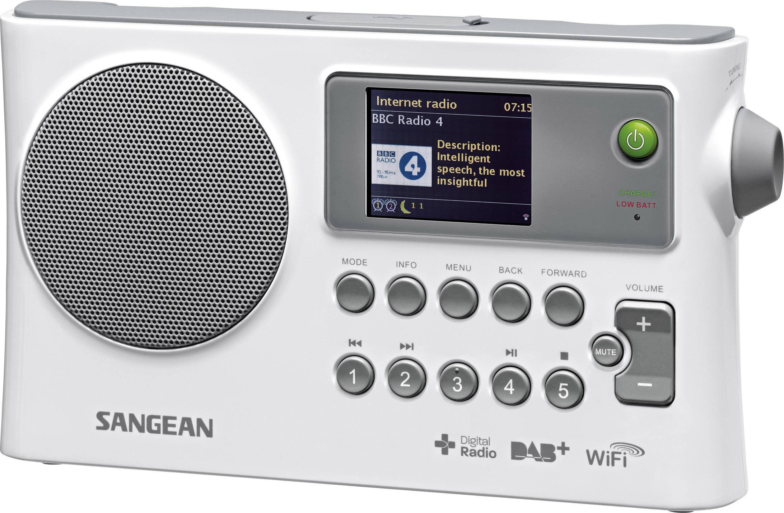 Sangean WFR-28C Internet portable radio DAB+, FM AUX, Internet radio, USB DLNA-compatible White