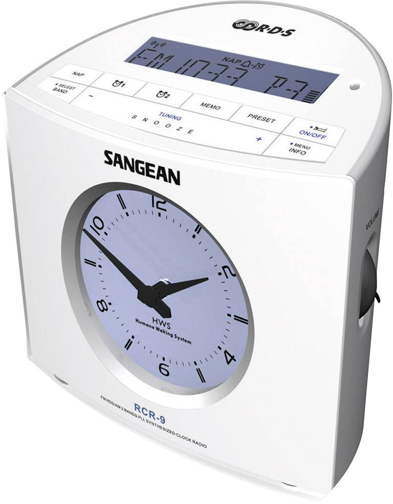 Image of Sangean RCR-9 Radio alarm clock FM, AM AUX White