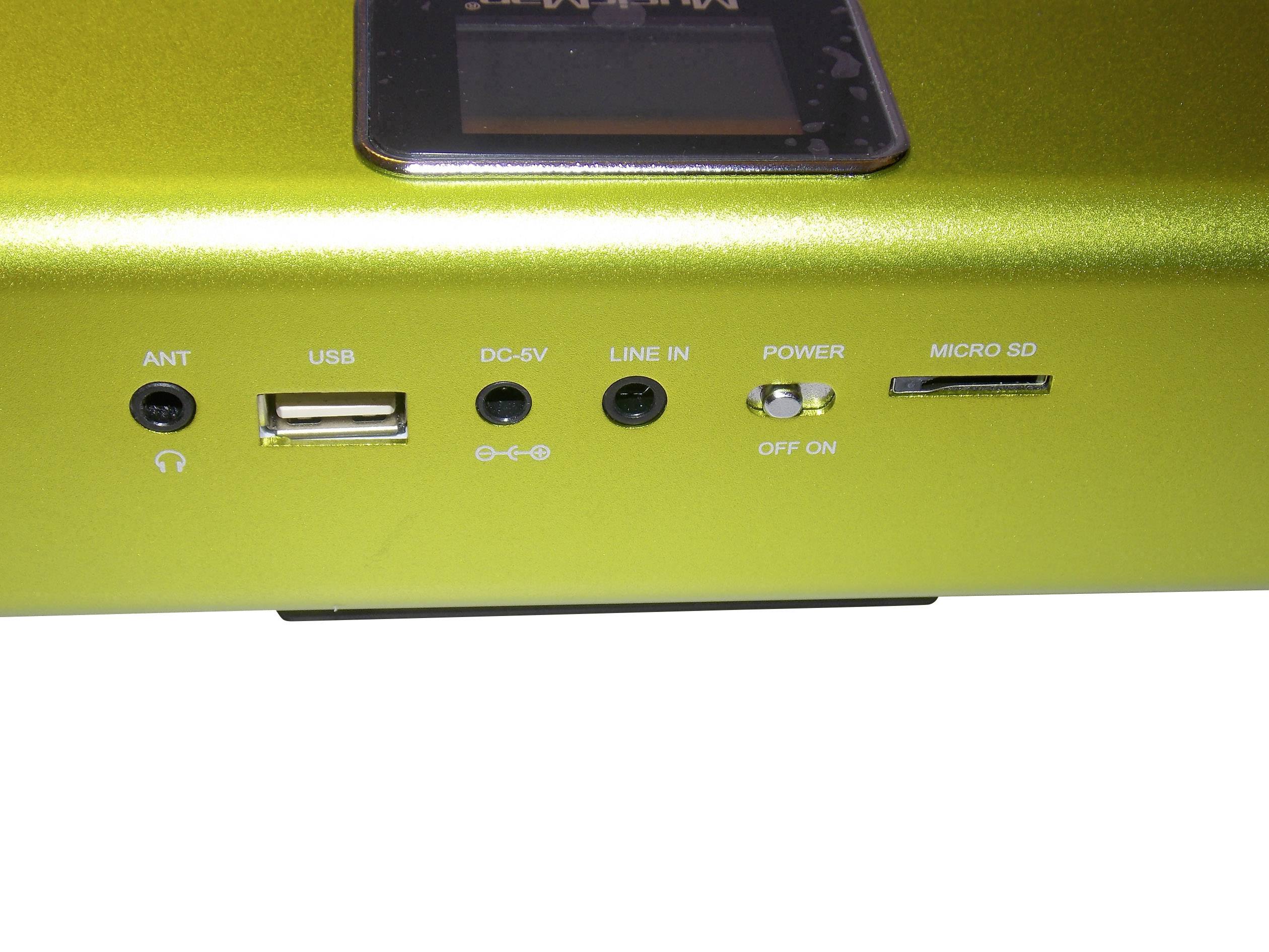Mini speaker Technaxx MusicMan MA Display Soundstation Aux, FM radio, SD, portable, USB Green-8