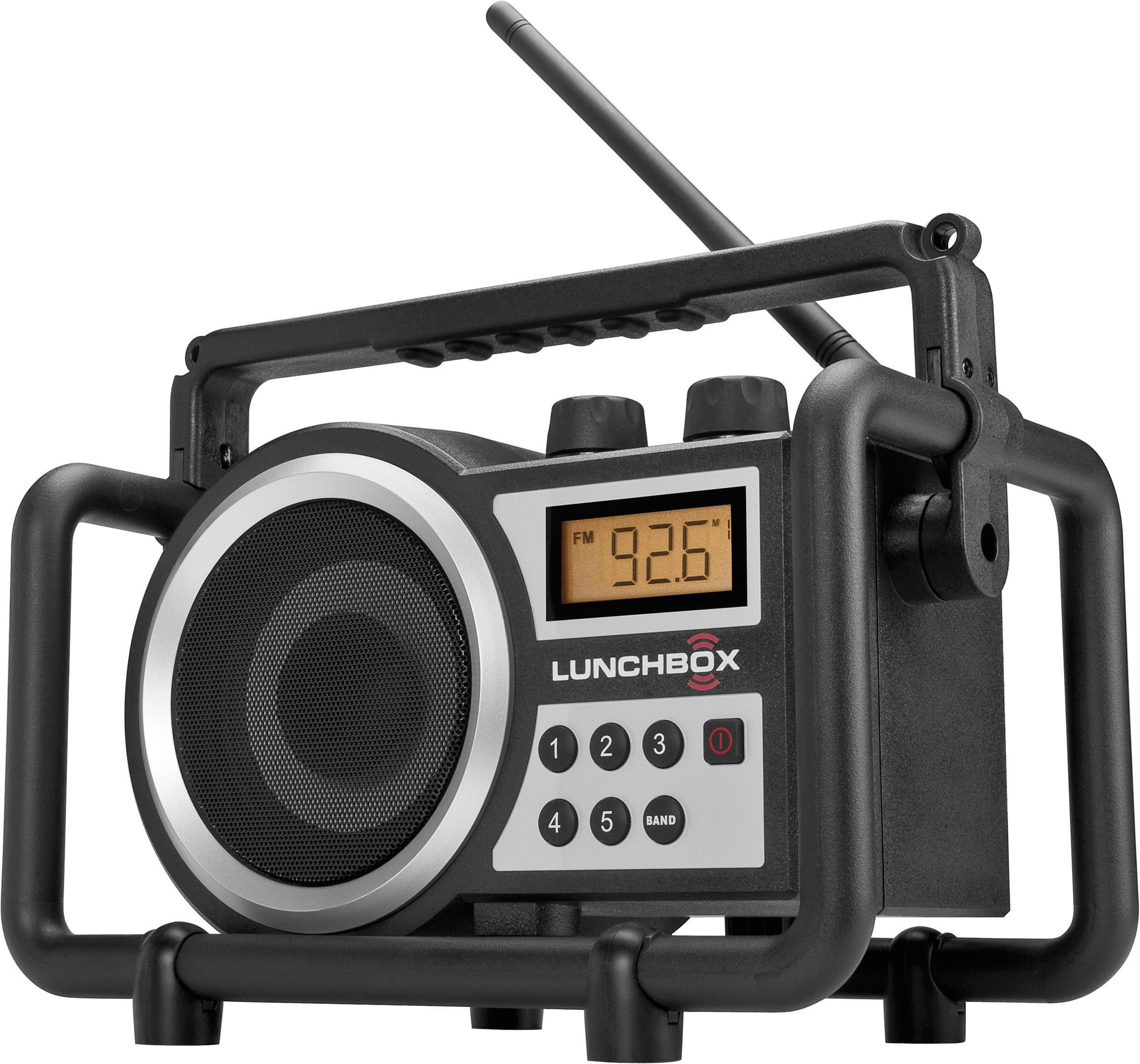 PerfectPro Lunchbox Outdoor / Construction Site Radio, Black, Grey from
