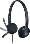 Logitech H340 PC On-ear headset Corded (1075100) Stereo Black Microphone noise cancelling