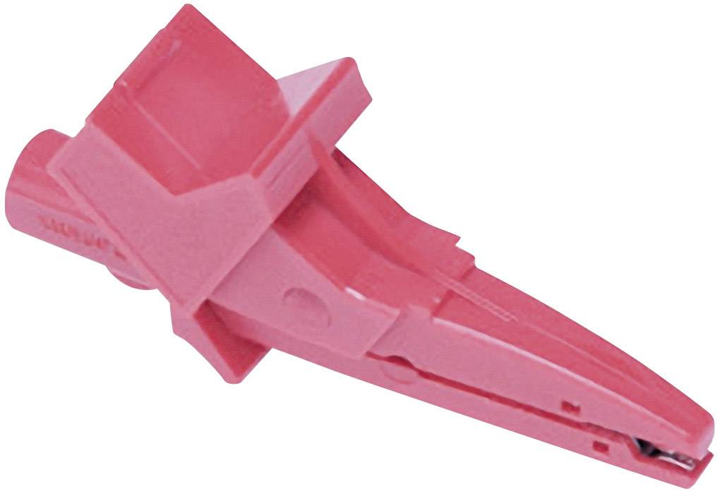 A red, moulded safety plug with a flat design, used for electrical insulation and protection against unintended contact.