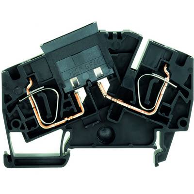 An electrical connection block with visible copper conductors and a plastic housing, suitable for industrial or technical applications.