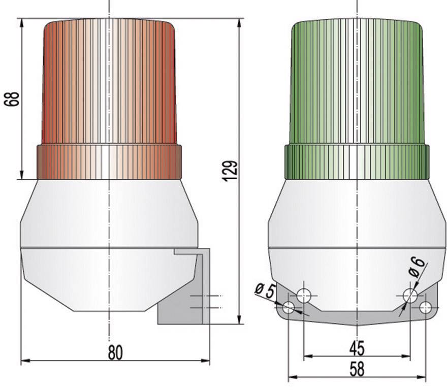Auer Signalgeräte Combo sounder KDF Red Flash, Non-stop acoustic signal 230 V AC-1