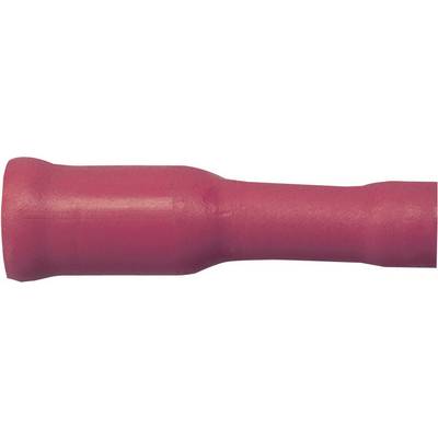 Red plastic sculpture cut in the shape of a tube or hose, lying horizontally.