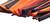 'Several orange and black heat-shrink tubes on a white background.'