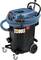 Industrial vacuum cleaner with a blue-black casing, long hoses, wheels, and control buttons. Brand: Bosch.