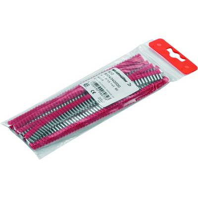 A pack of red interdental brushes by the brand 'meridol'. Packaging contains ten brushes, suitable for cleaning between teeth.