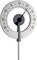 Circular thermometer showing 20 degrees Celsius.