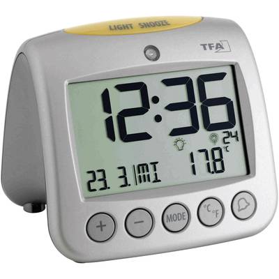   TFA Dostmann  60.2514  Radio  Alarm clock  Silver  Alarm times 2    