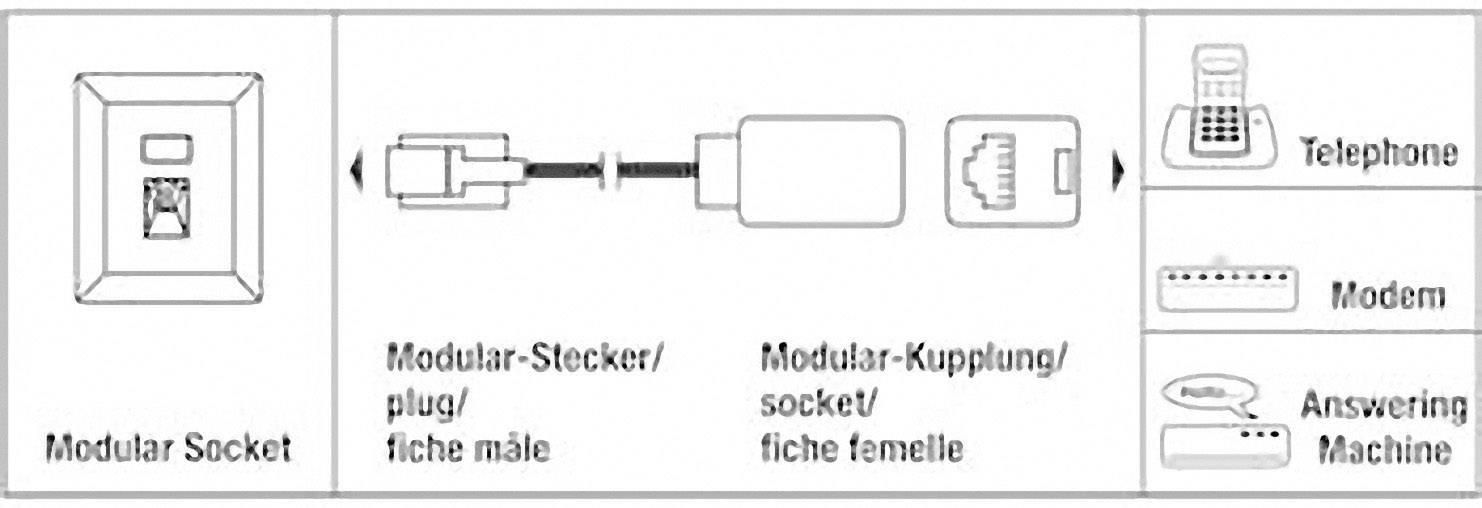 Phone Cable extension [1x RJ12 plug 1x RJ12 socket] 10 m Black from