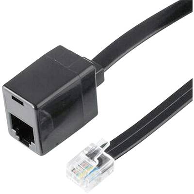 Hama Phone Cable extension [1x RJ12 plug - 1x RJ12 socket] 6.00 m Black 