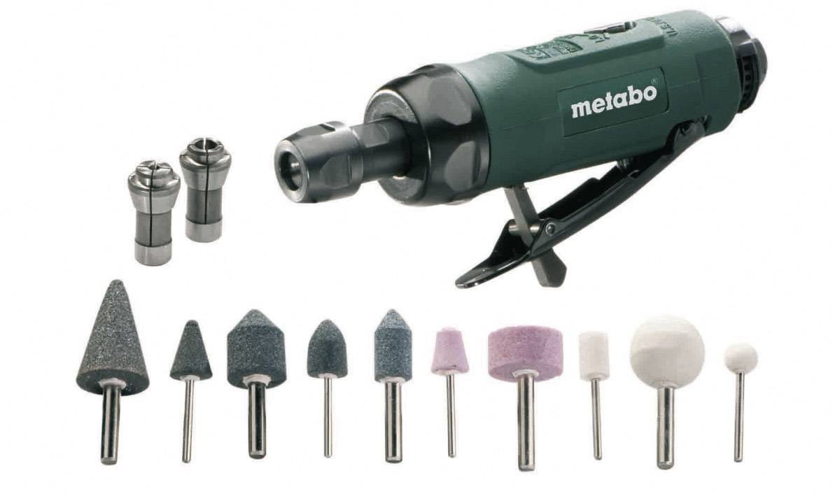 Metabo DG 25 Set Pneumatic straight grinder 1/4 (6.3 mm) 6.2 bar incl. case