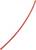 Red drinking straw, slightly curved, on a white background.