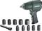 Metabo pneumatic impact wrench with ten socket keys and an extension. Suitable for professional workshop tasks.