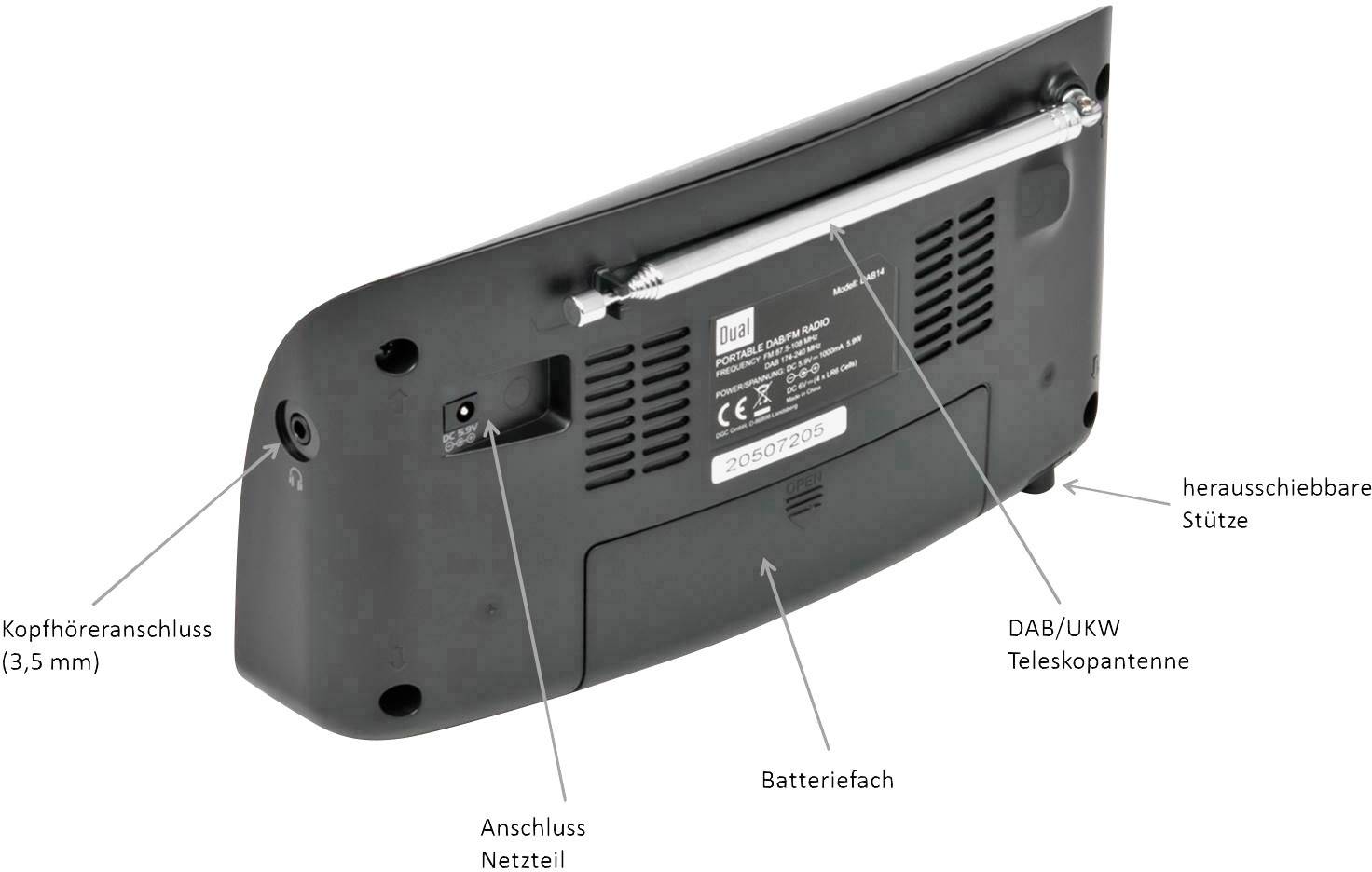 Dual DAB 14 Portable radio DAB+, FM Black-5
