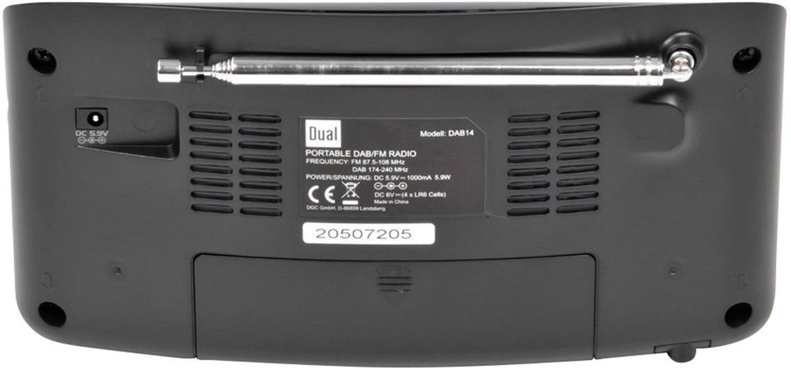Dual DAB 14 Portable radio DAB+, FM Black-10
