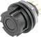 Round, black rotary switch with multiple golden pin connections, suitable for electrical circuits or electronic devices.