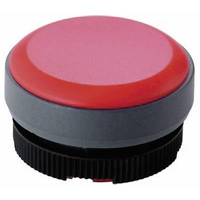 Red emergency stop button against a white background. The button is large and round, commonly used for emergency shutdowns on machinery.