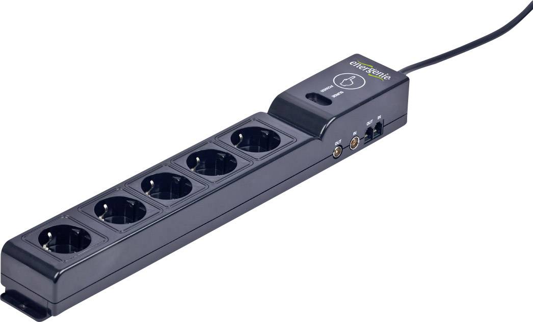 Gembird EG-SP5-TNCU6B-RM Surge protection socket strip 5x Black PG ...