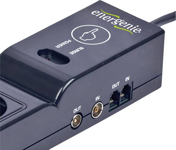 Gembird EGSP5TNCU6BRM Surge protection socket strip 5x Black PG