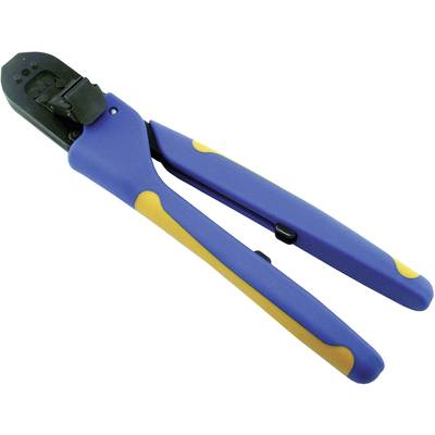 A blue crimping pliers with yellow handles. The pliers are used for connecting cables and socket sleeves.