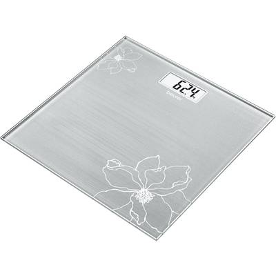 Digital bathroom scales with a floral design, displaying '62.4'.