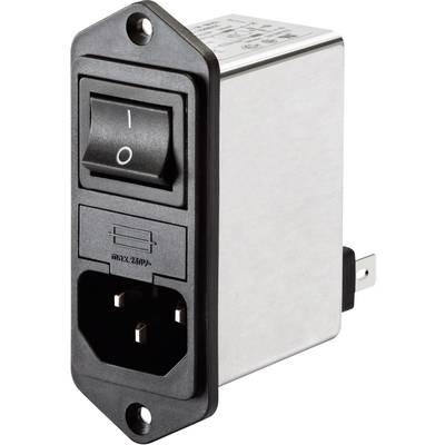 Schaffner FN 286-2-06 Line filter + switch, + IEC socket 250 V AC 2 A 2 mH  1 pc(s) 