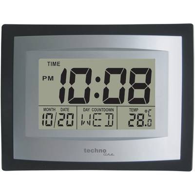 Electronic clock shows 10:08 PM, date 20/10, day Wednesday, countdown day, temperature 28.6°C.<br><br>Note: In British English, the date format is typically day/month, and the temperature notation uses a decimal point instead of a comma.