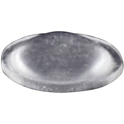 A gleaming silver metal disc on a white background.