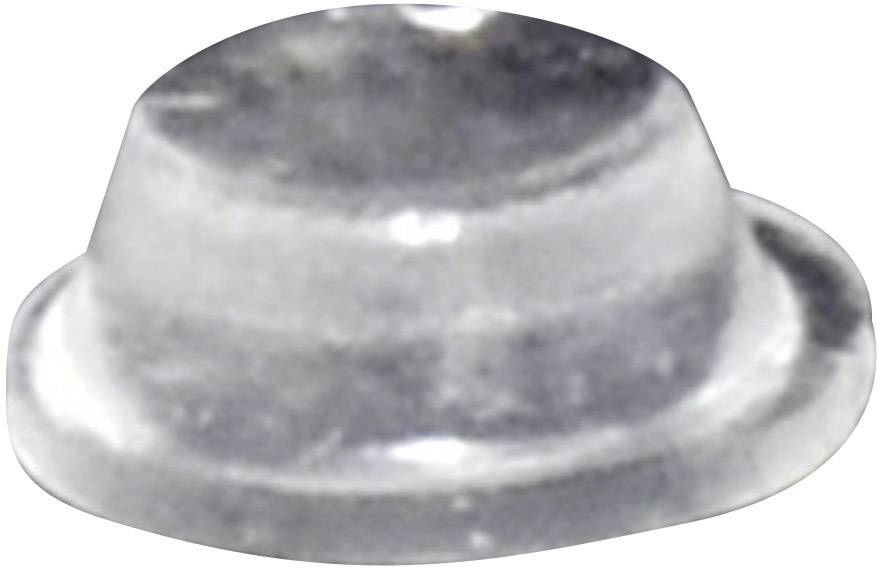 A transparent plastic lid that is typically used as a cover for cups.