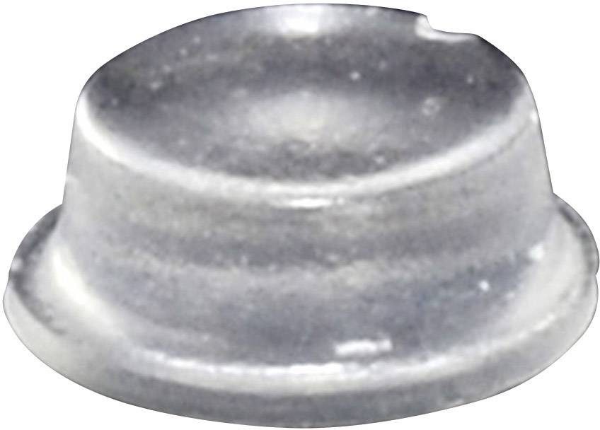 Grey round lid with a small indentation mark on the edge.