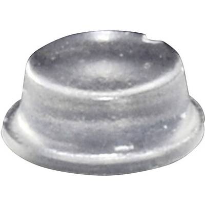 Grey round lid with a small indentation mark on the edge.