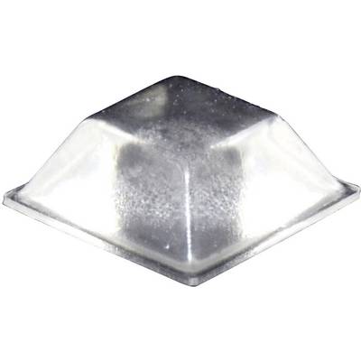 A square metal reflector with a slightly curved surface; serves as a safety feature on transport routes.