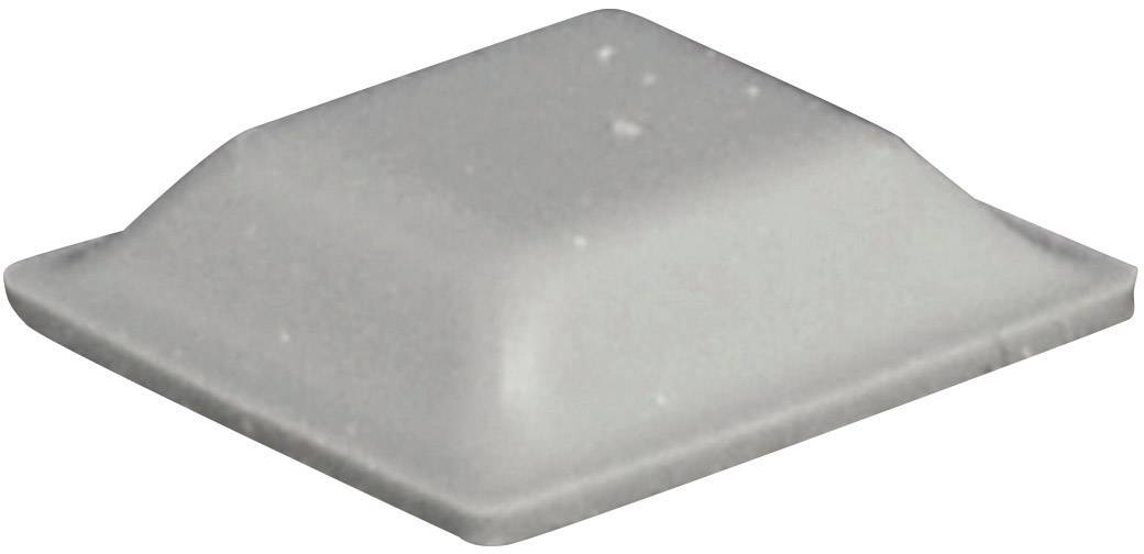 A grey, square object with gently rounded edges, looking like a slightly curved panel and made of plastic.