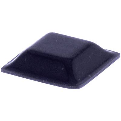 A black, square, slightly convex object on a white background.