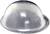A transparent, hemispherical plastic buffer which is frequently used as a furniture or door stop.