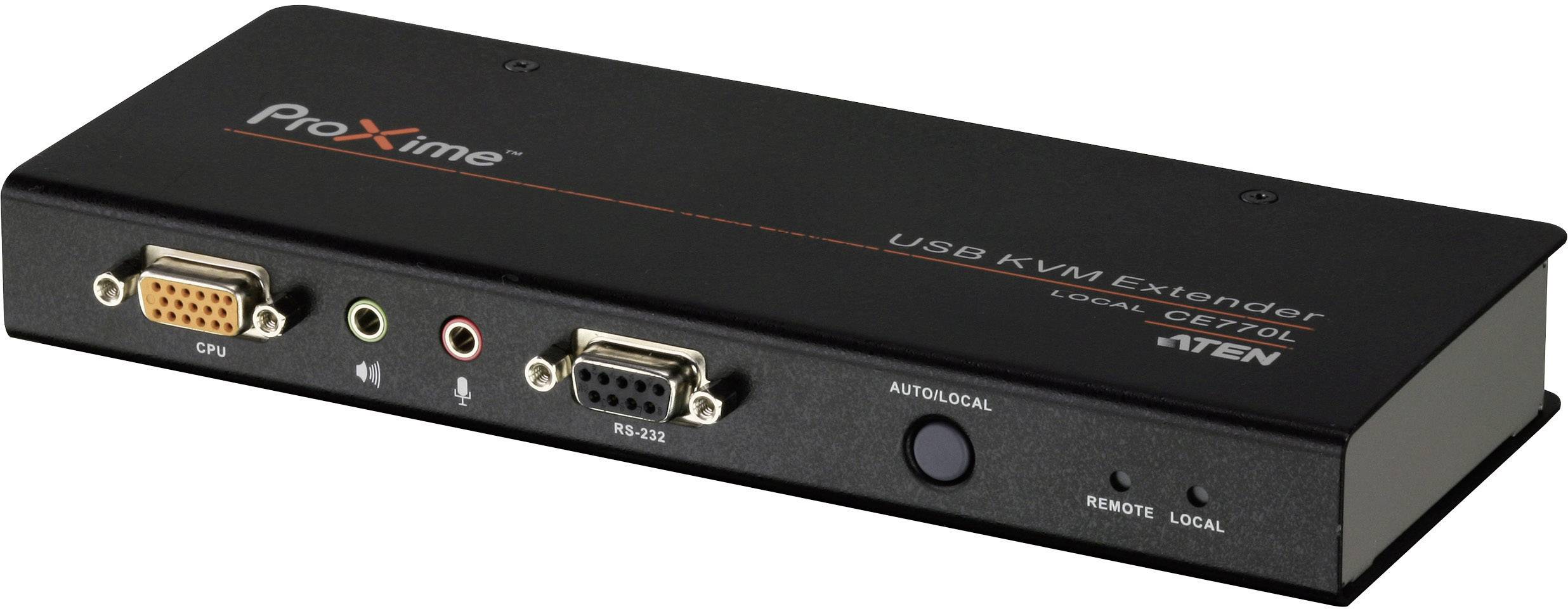 VGA, Jack connector, USB 2.0 KVM-Extension via RJ45 network cable ATEN  CE770-AT-G 300 m N/A