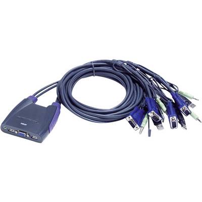 Multi-way KVM switch cable with VGA and USB connections, perfect for connecting multiple computers to a single monitor and keyboard.