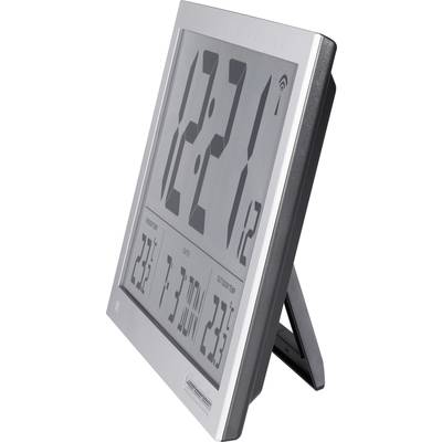 Digital Desk Calendar with Large Clock Display. Shows Time, Date, Day of the Week, and Temperature in Celsius.